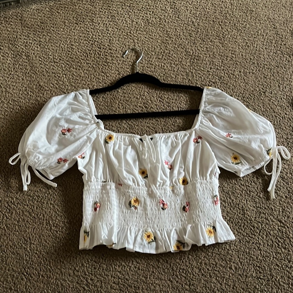 forever 21 size small floral crop tank